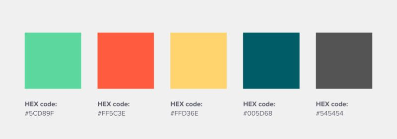 Imagem do guia sobre paleta de cores com códigos hexadecimais